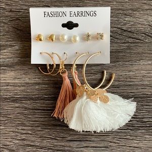 Earring Pack of 6 Fashion Earrings Fringe & Studs